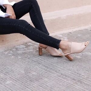 Off White Open Toe Leather Mules